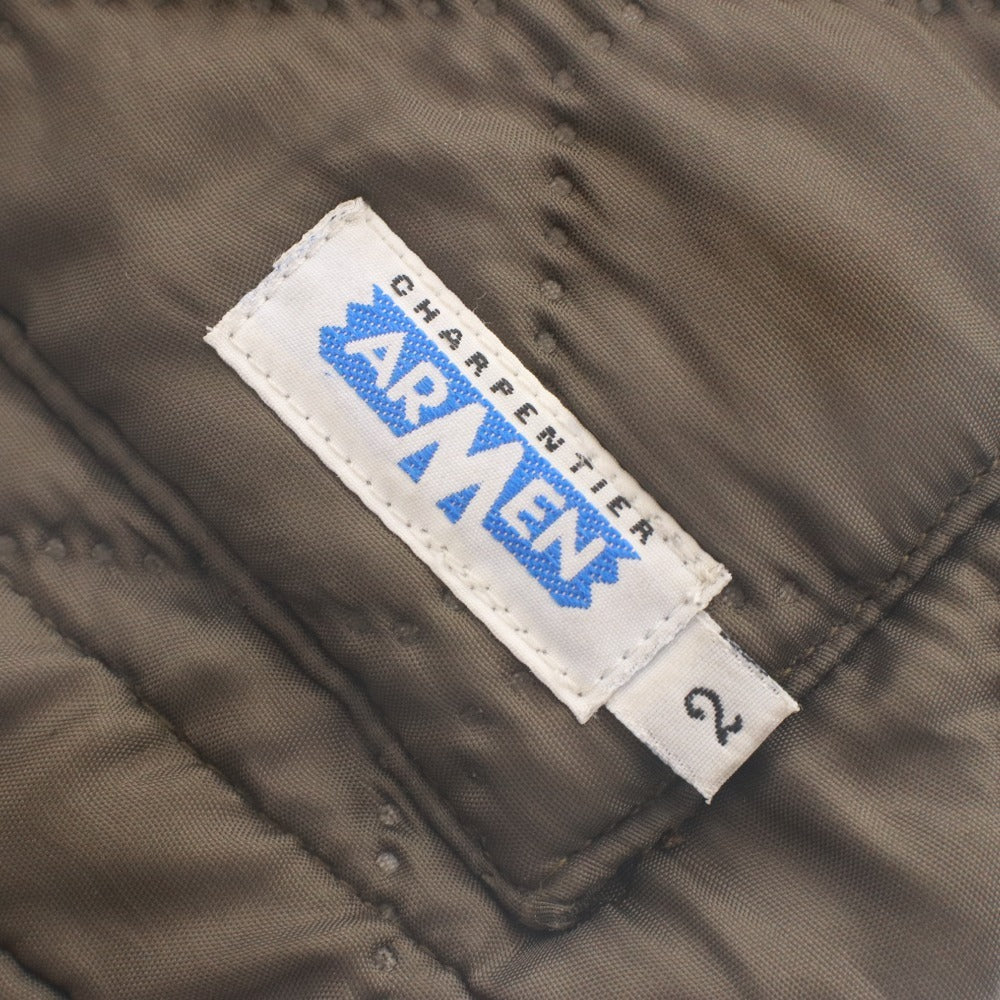■ ARMEN アーメン キルティング ジャケット アウター ボタン ポケット メンズ 2 カーキグレー系