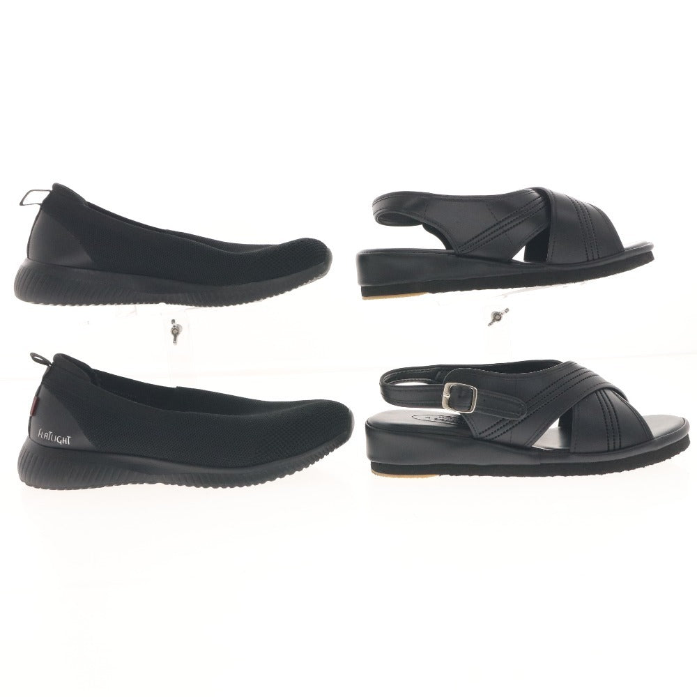 ■ ROWENA FLATLIGHT ナース シューズ スリッポン 2点セット まとめ売り 靴 レディース 23.5cm ブラック 未使用