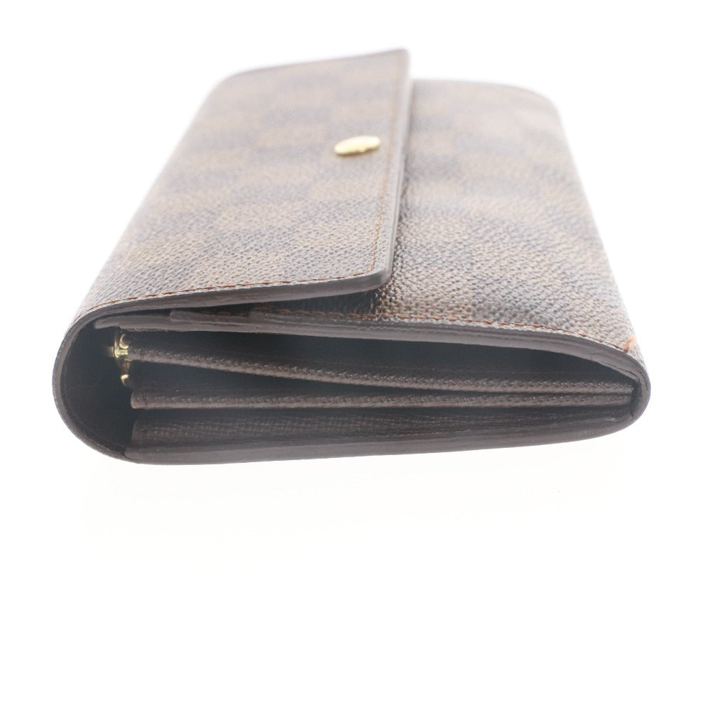 ■ LOUIS VUITTON ルイヴィトン 財布 ポルトフォイユ・サラ ダミエライン 二つ折り ウォレット メンズ レディース ダークブラウン 箱付き