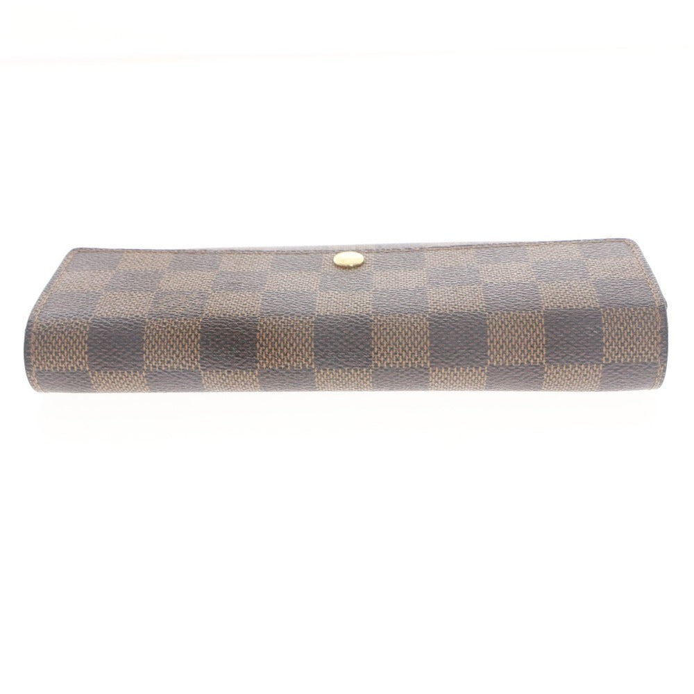 ■ LOUIS VUITTON ルイヴィトン 財布 ポルトフォイユ・サラ ダミエライン 二つ折り ウォレット メンズ レディース ダークブラウン 箱付き