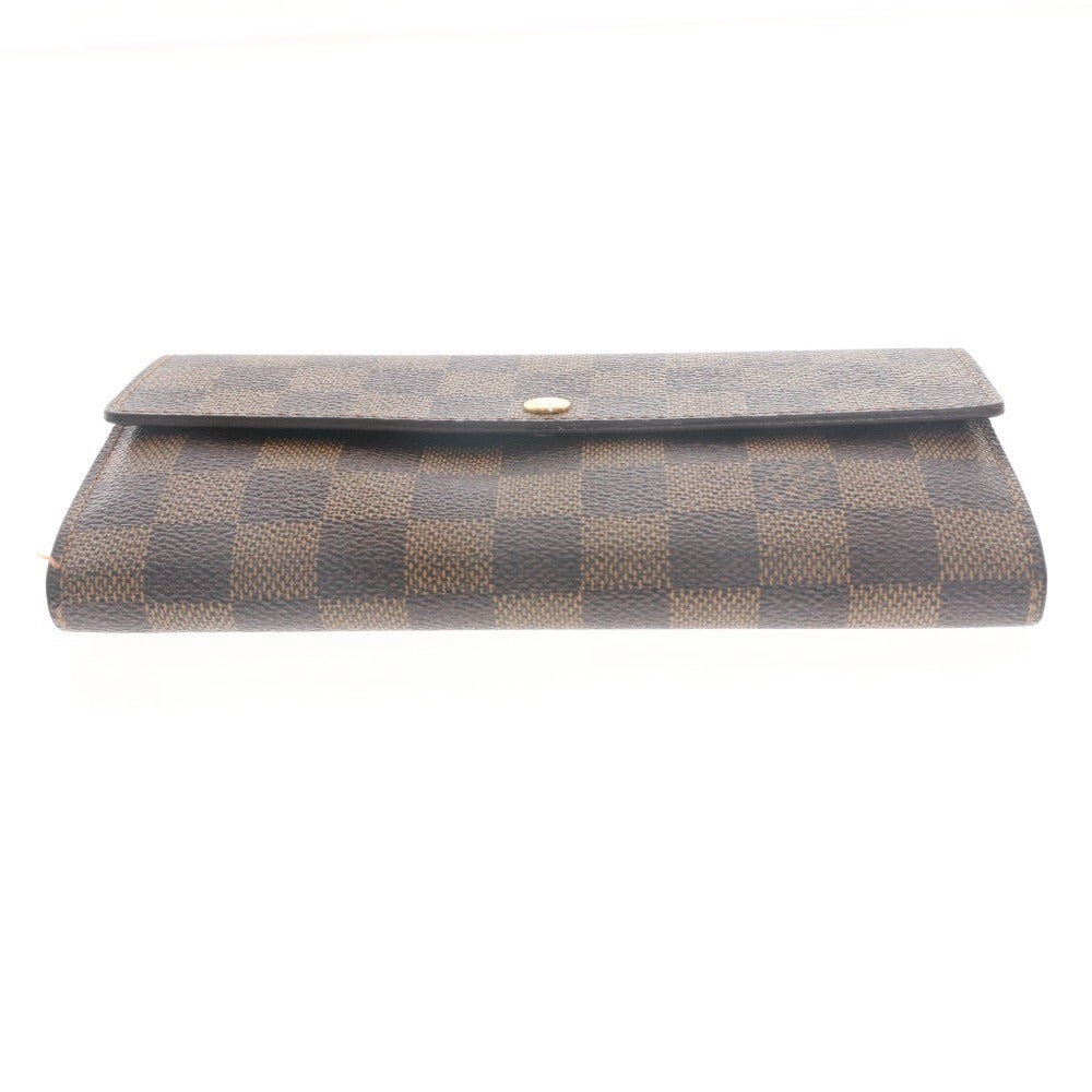 ■ LOUIS VUITTON ルイヴィトン 財布 ポルトフォイユ・サラ ダミエライン 二つ折り ウォレット メンズ レディース ダークブラウン 箱付き