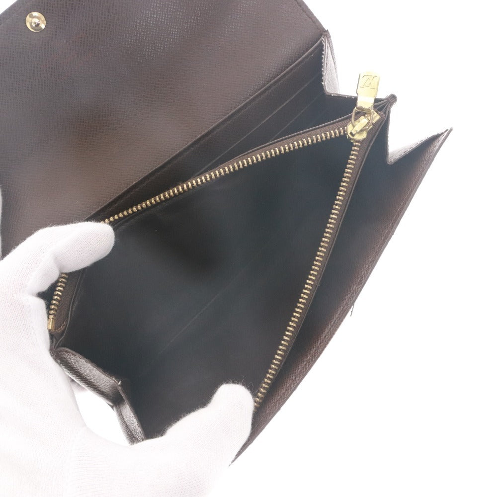 ■ LOUIS VUITTON ルイヴィトン 財布 ポルトフォイユ・サラ ダミエライン 二つ折り ウォレット メンズ レディース ダークブラウン 箱付き