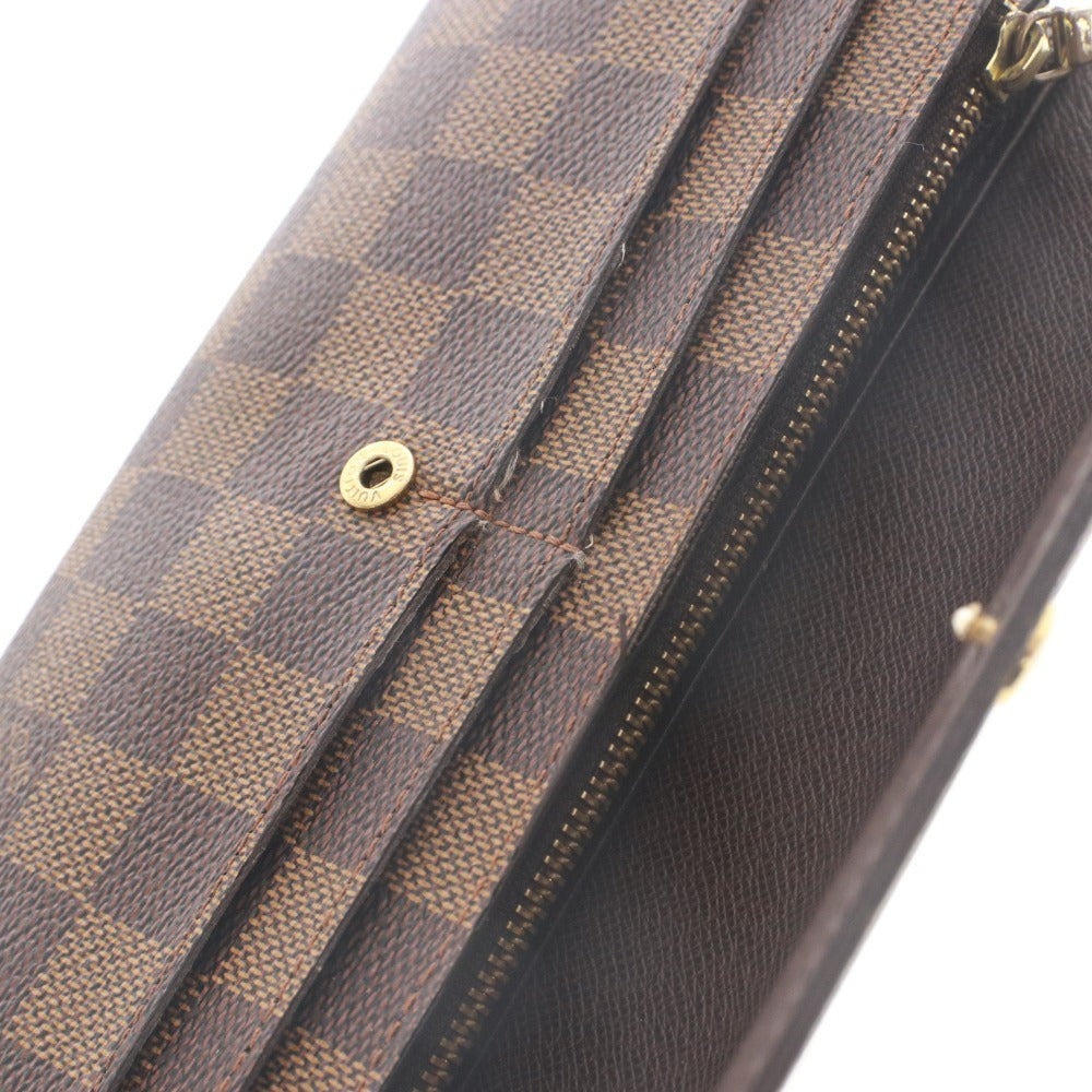■ LOUIS VUITTON ルイヴィトン 財布 ポルトフォイユ・サラ ダミエライン 二つ折り ウォレット メンズ レディース ダークブラウン 箱付き