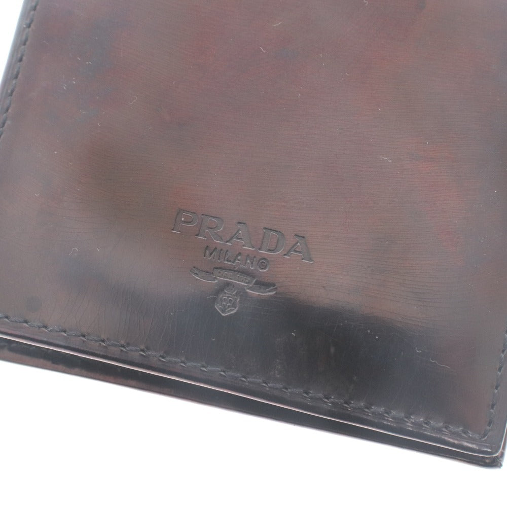 ■ PRADA プラダ カードケース 二つ折り パスケース イタリア製 メンズ ブラック