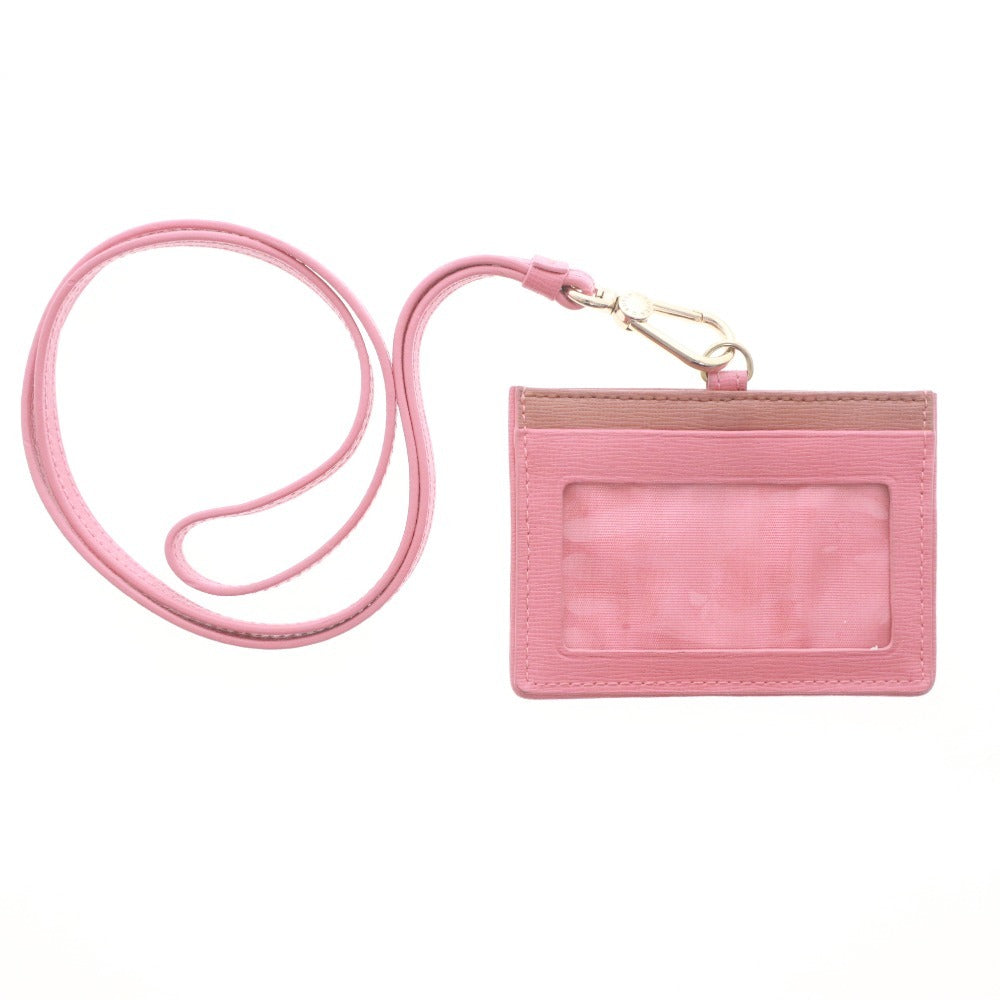 ■ FURLA フルラ パスケース 社員証ケース カードケース 定期入れ レディース ピンクベージュ系 袋 箱付き