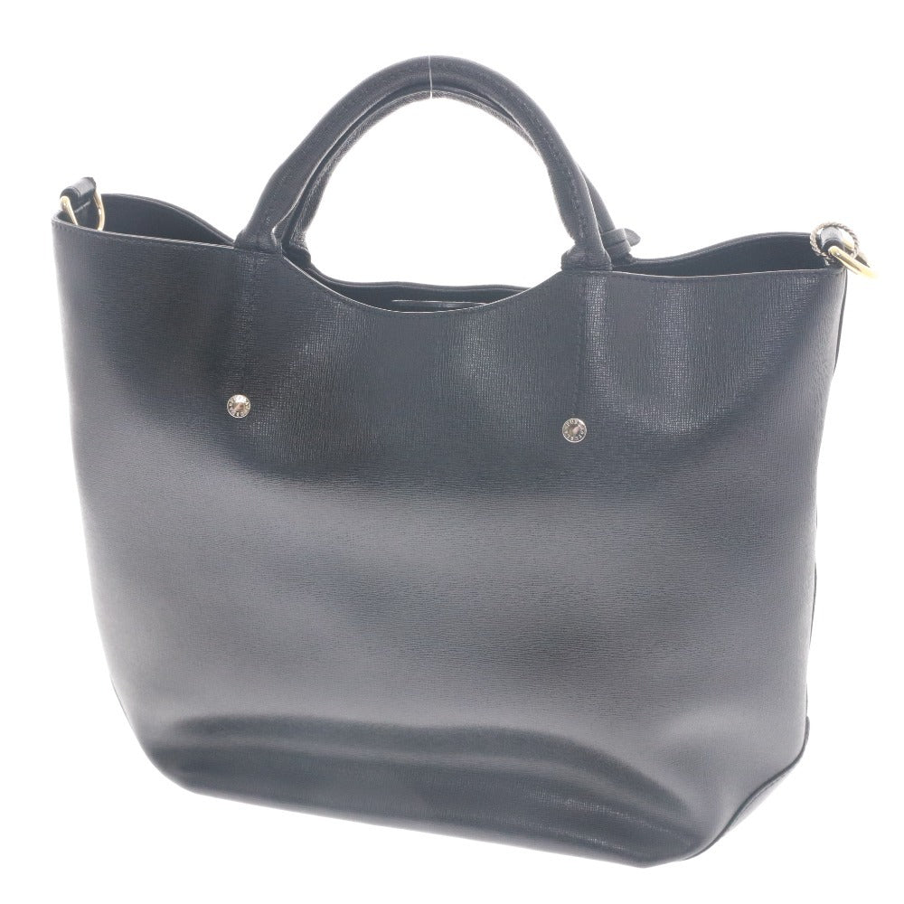 ■ FURLA フルラ ハンドバッグ ショルダーバッグ 鞄 マグネット ポケット ゴールド金具 メンズ レディース ブラック 袋付き