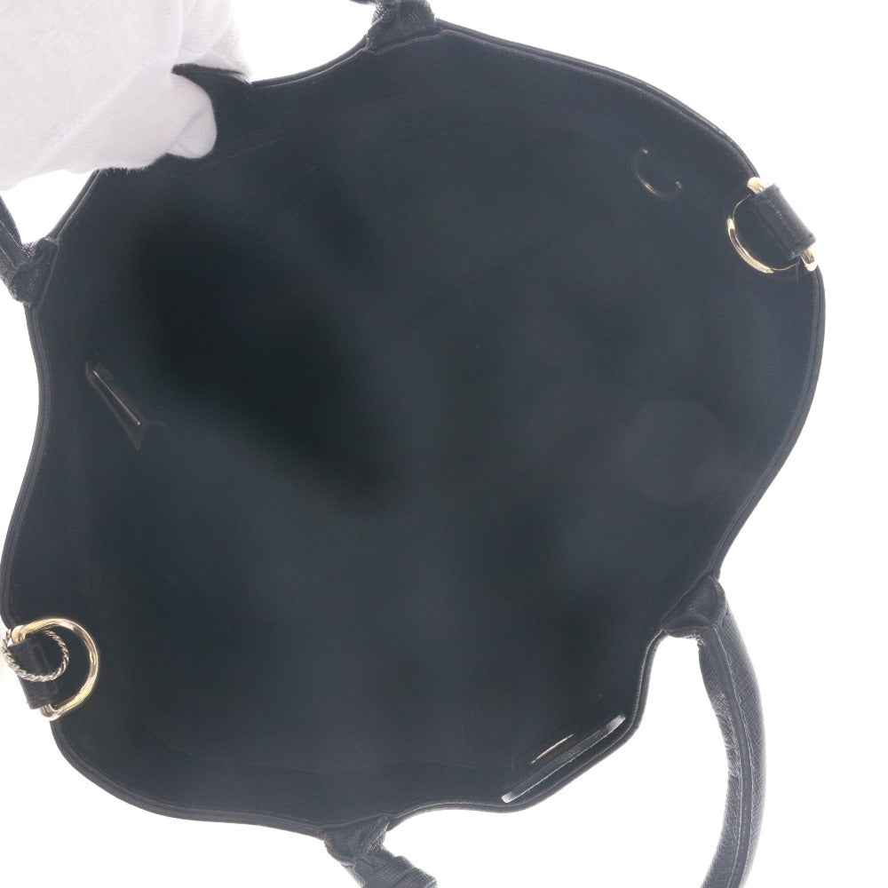 ■ FURLA フルラ ハンドバッグ ショルダーバッグ 鞄 マグネット ポケット ゴールド金具 メンズ レディース ブラック 袋付き
