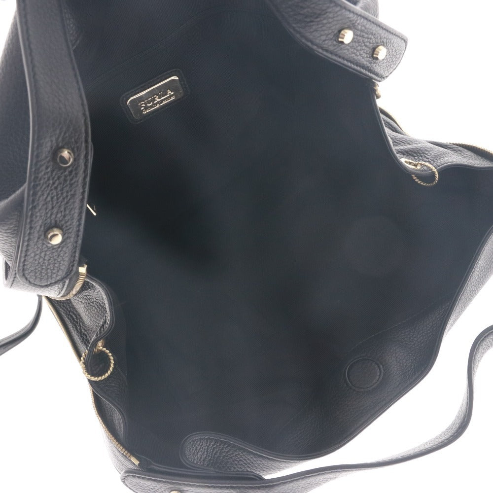 ■ FURLA フルラ ハンドバッグ ショルダーバッグ 鞄 マグネット ポケット ゴールド金具 メンズ レディース ブラック 袋付き