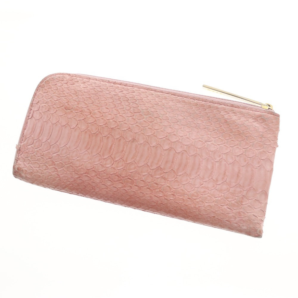 ■ ATAO アタオ 財布 ウォレット 1022 パイソン ファスナー ゴールド金具 札入れ 小銭入れ レディース ピンクベージュ系