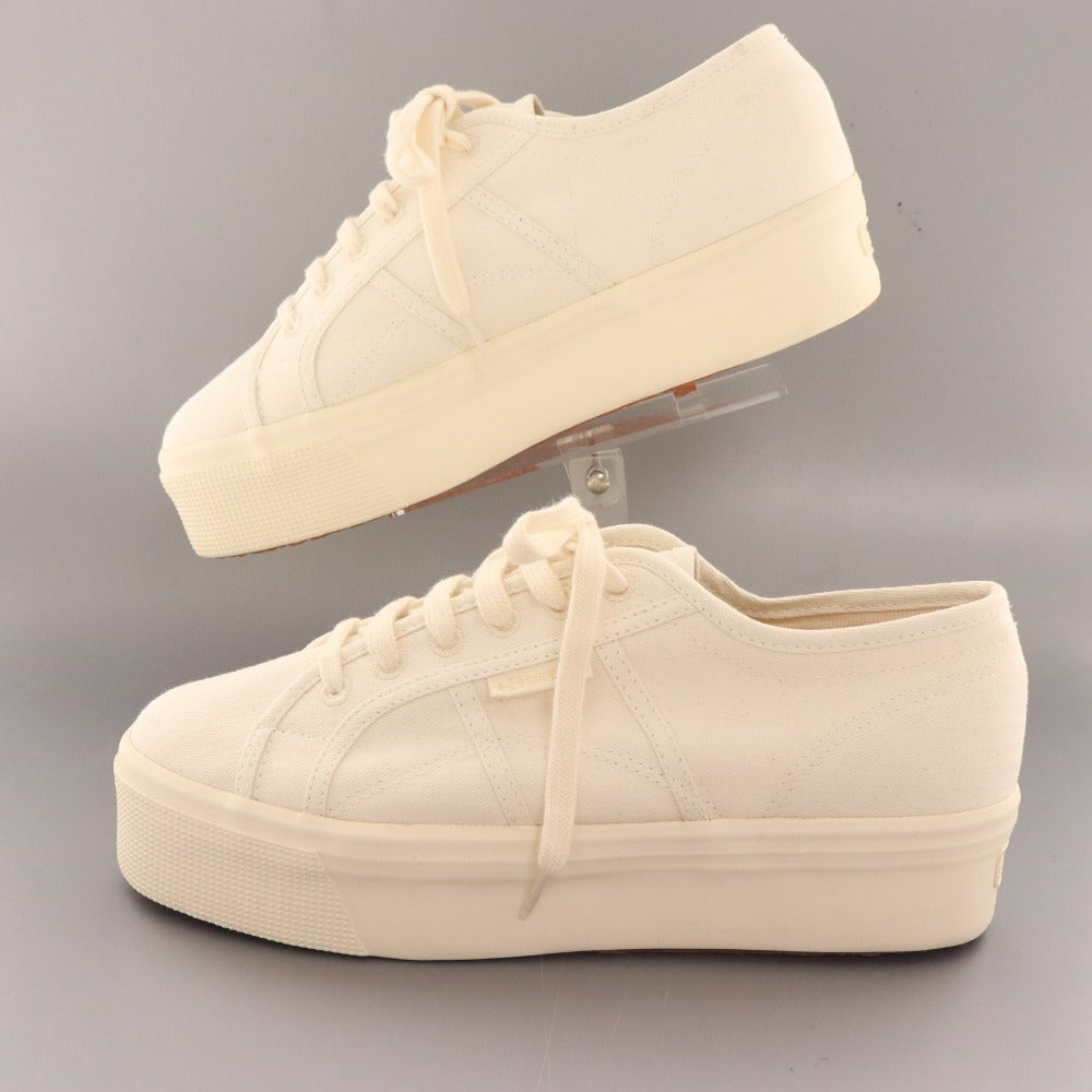 ■ Superga sneakers S112IZW Organic Herringbone shoes Thick sole Men's Women's EU41 Sold out size Natural color Box included Not available in Japan