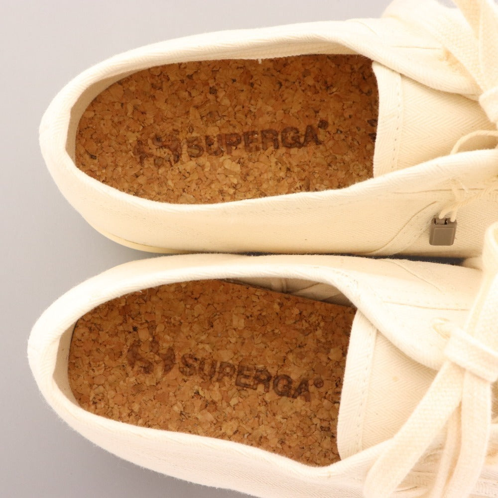 ■ Superga sneakers S112IZW Organic Herringbone shoes Thick sole Men's Women's EU41 Sold out size Natural color Box included Not available in Japan