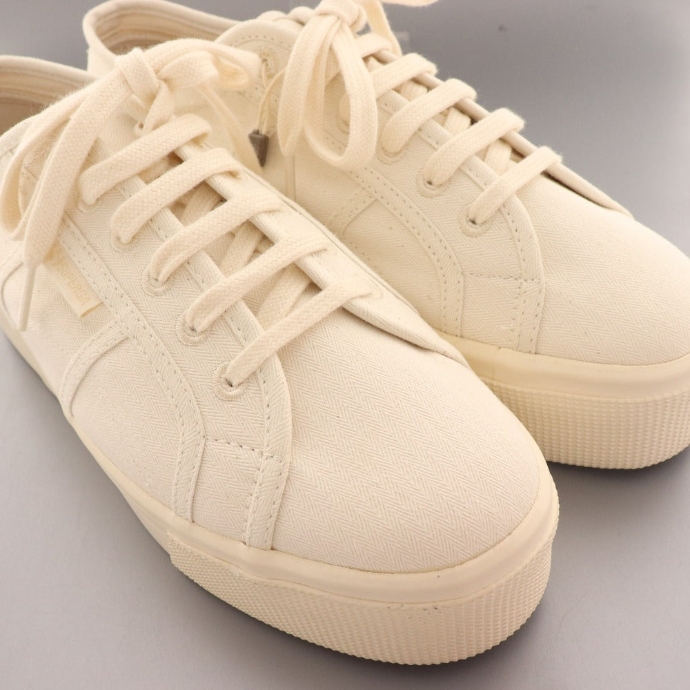 ■ Superga sneakers S112IZW Organic Herringbone shoes Thick sole Men's Women's EU41 Sold out size Natural color Box included Not available in Japan