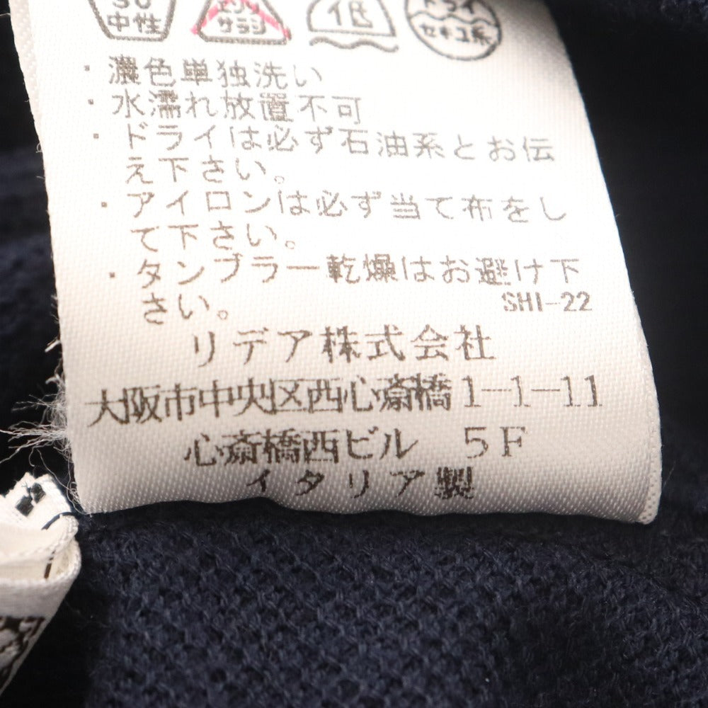 ■ クルチアーニ ポロシャツ 半袖 トップス オニカノコ 綿100％ メンズ 44 ネイビー