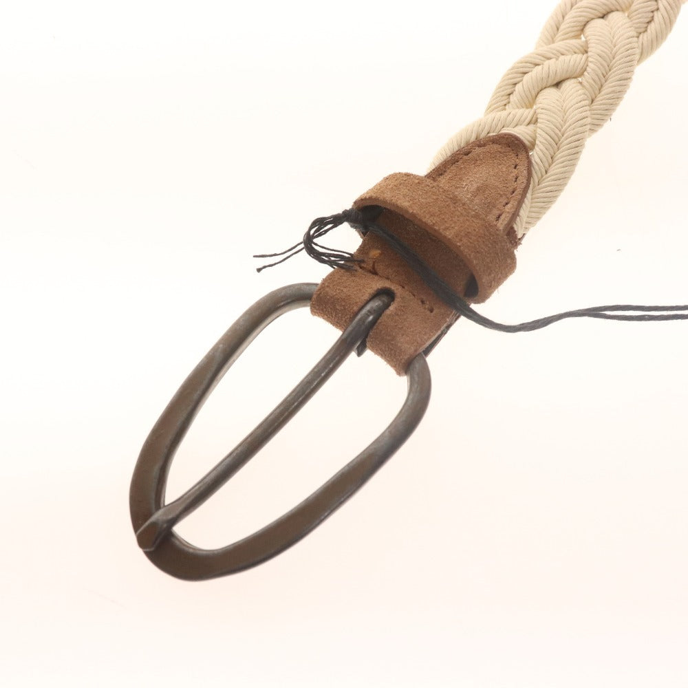 ■ Tiberio Ferretti Mesh Belt Belt Men's Braided Free Off-White Ivory Tag Included
