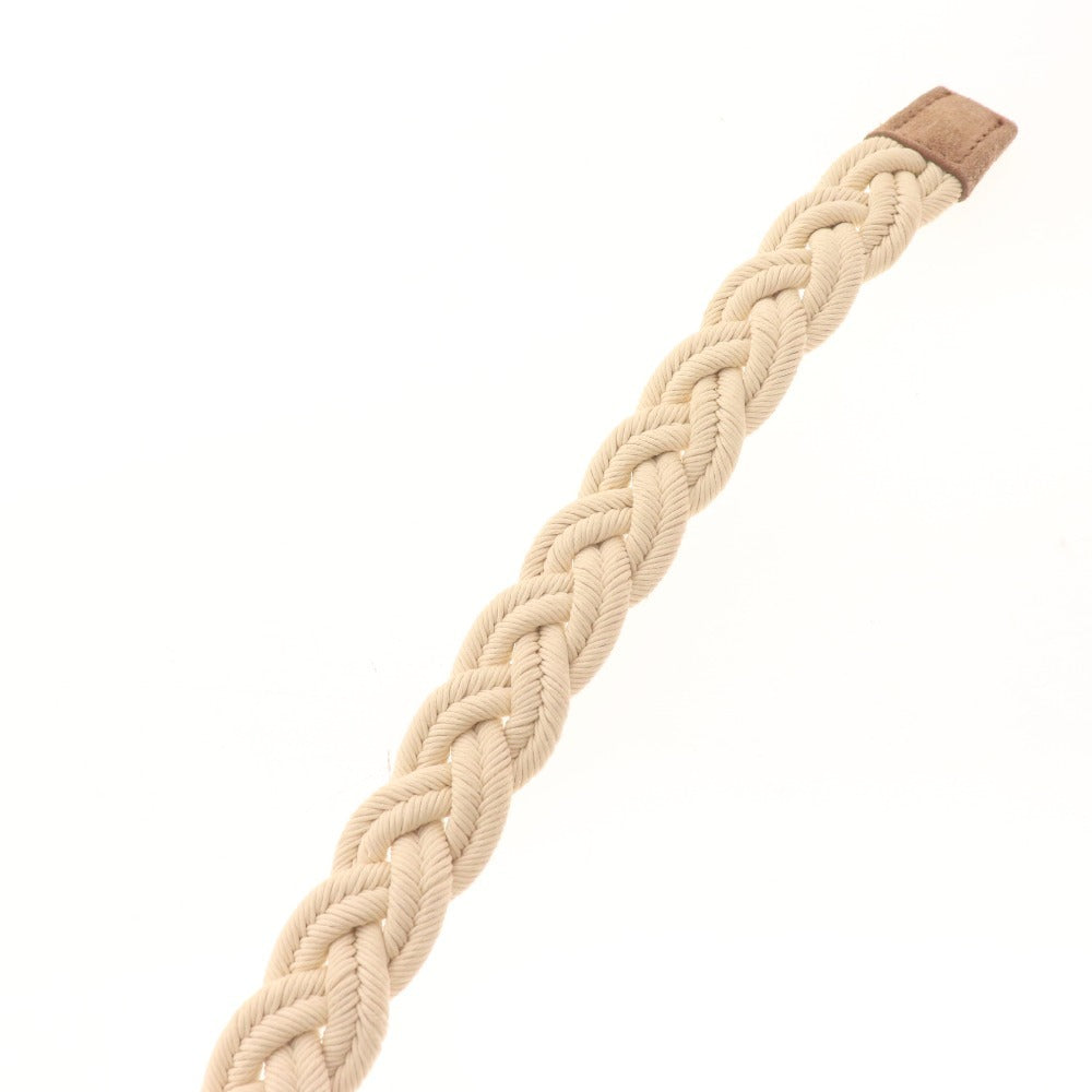 ■ Tiberio Ferretti Mesh Belt Belt Men's Braided Free Off-White Ivory Tag Included