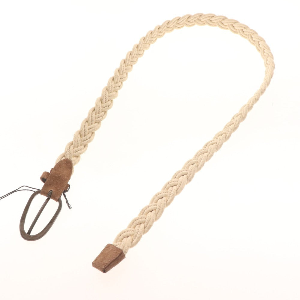 ■ Tiberio Ferretti Mesh Belt Belt Men's Braided Free Off-White Ivory Tag Included