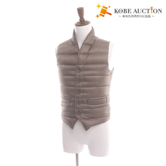 ■ ヘルノ ショールカラー ダウン ジレ ベスト メンズ 44 （S相当） ブラウン ハンガー付き