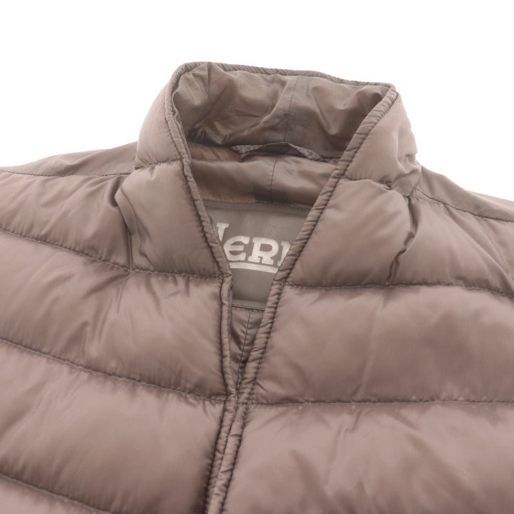 ■ ヘルノ ショールカラー ダウン ジレ ベスト メンズ 44 （S相当） ブラウン ハンガー付き