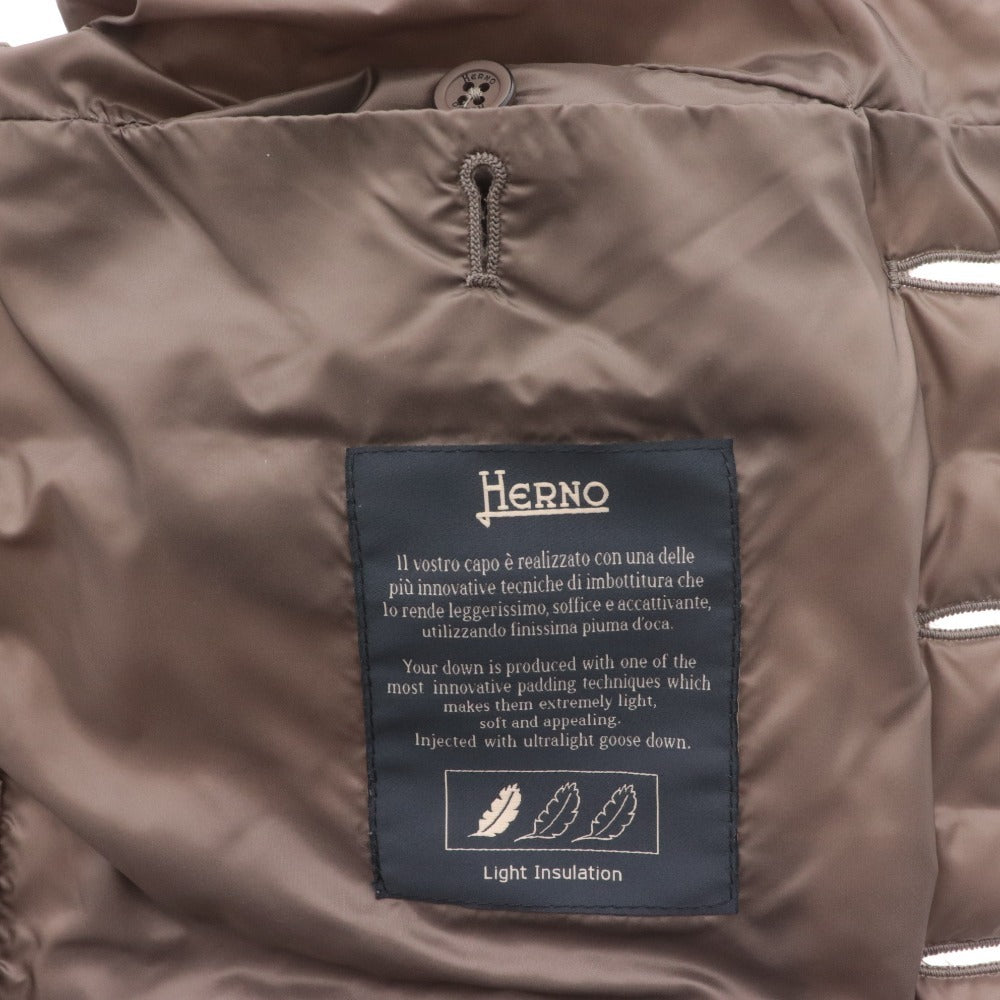 ■ ヘルノ ショールカラー ダウン ジレ ベスト メンズ 44 （S相当） ブラウン ハンガー付き