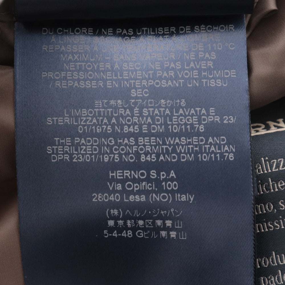 ■ ヘルノ ショールカラー ダウン ジレ ベスト メンズ 44 （S相当） ブラウン ハンガー付き