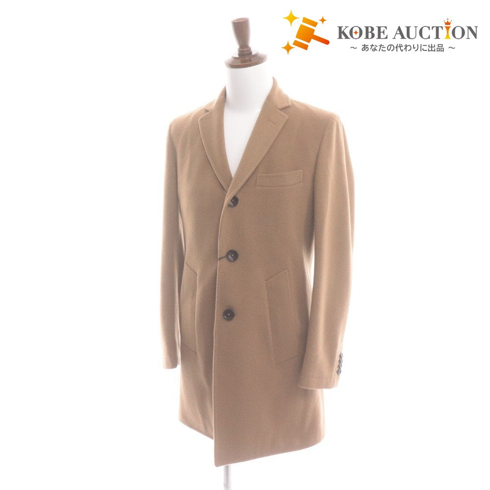 ■ ロイヤルロウ チェスター コート アウター 段返り三つボタン メンズ 44 （L相当） キャメル ハンガー付き 未使用