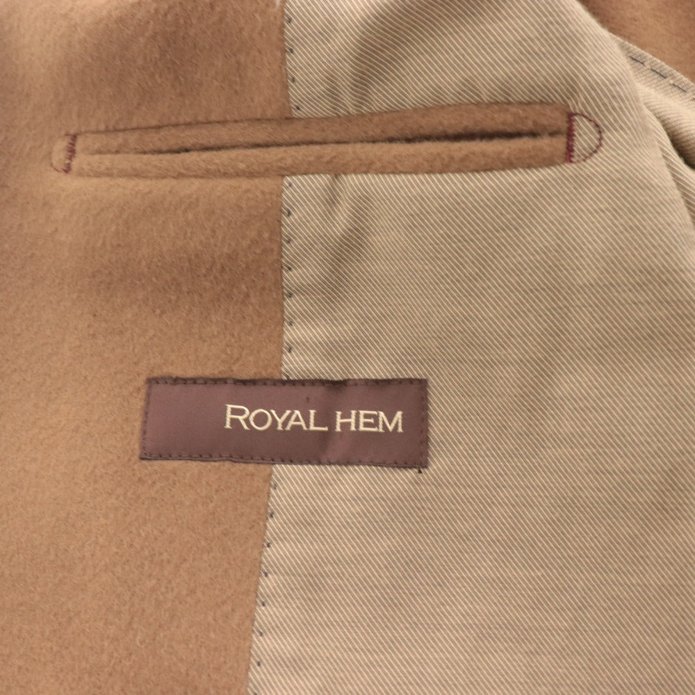 ■ ロイヤルロウ チェスター コート アウター 段返り三つボタン メンズ 44 （L相当） キャメル ハンガー付き 未使用
