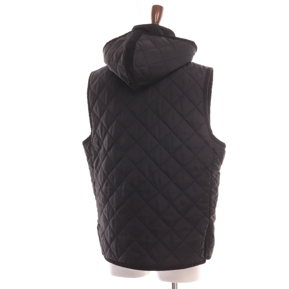 ■ Sinacova quilted vest hoodie button vest patch outerwear men's LL black