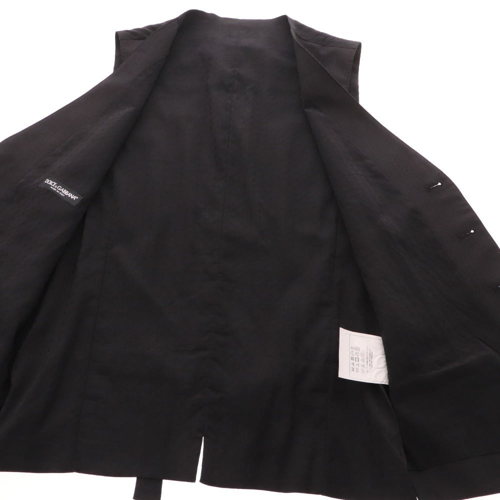 ■ ドルチェ&ガッバーナ スーツ スリーピース ジャケット ベスト スラックス メンズ 44 ブラック 付属品付き 未使用