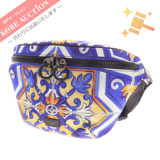 ■ Dolce &amp; Gabbana Body Bag Shoulder Bag Waist Pouch Majolica Print Men's Multicolor Storage Bag Included Unused