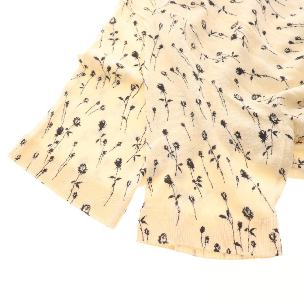 ■ ドルチェアンドガッバーナ ポロシャツ 半袖 トップス 花 カシミヤ シルク レディース 44 ホワイト