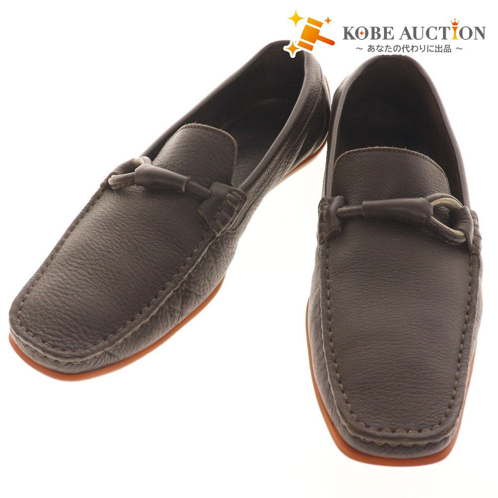 ■ Sergio Rossi Loafers Shoes Belt Men's 5 1/2 Brown with Accessories