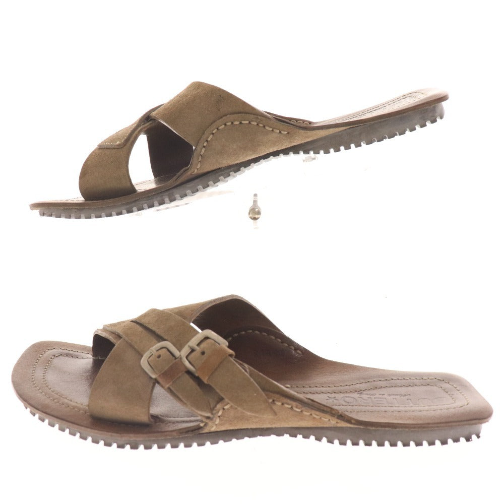 ■ ブッテロ サンダル B1851UTGB 靴 スエード ストラップ メンズ 39 ベージュ 箱付き