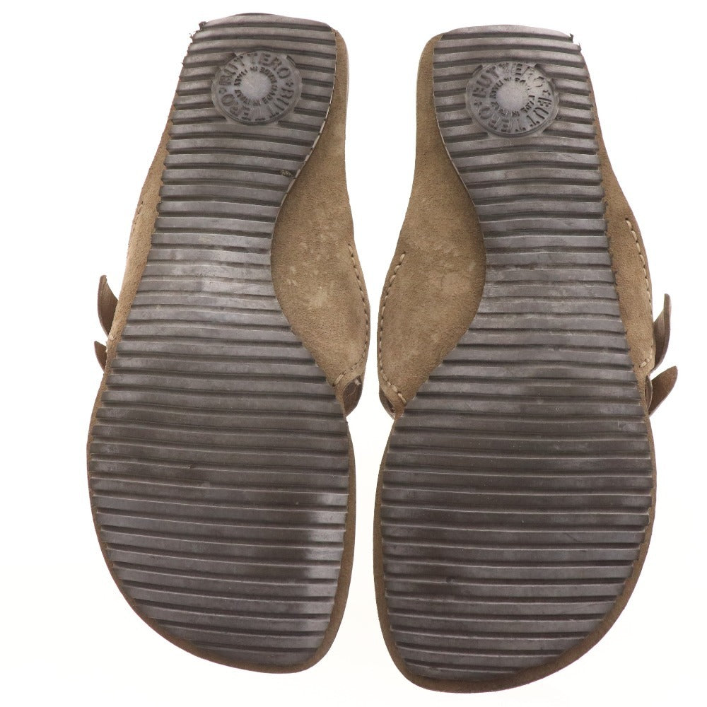 ■ ブッテロ サンダル B1851UTGB 靴 スエード ストラップ メンズ 39 ベージュ 箱付き