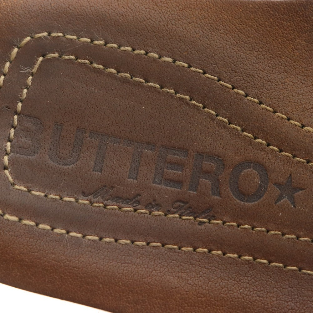 ■ ブッテロ サンダル B1851UTGB 靴 スエード ストラップ メンズ 39 ベージュ 箱付き