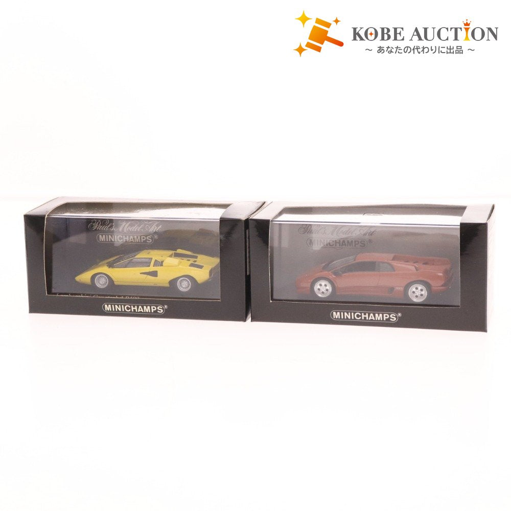 ■ ミニチャンプス ミニカー 2点セット まとめ売り ランボルギーニ ディアブロ カウンタック LP400 1:43 メタル レッド イエロー