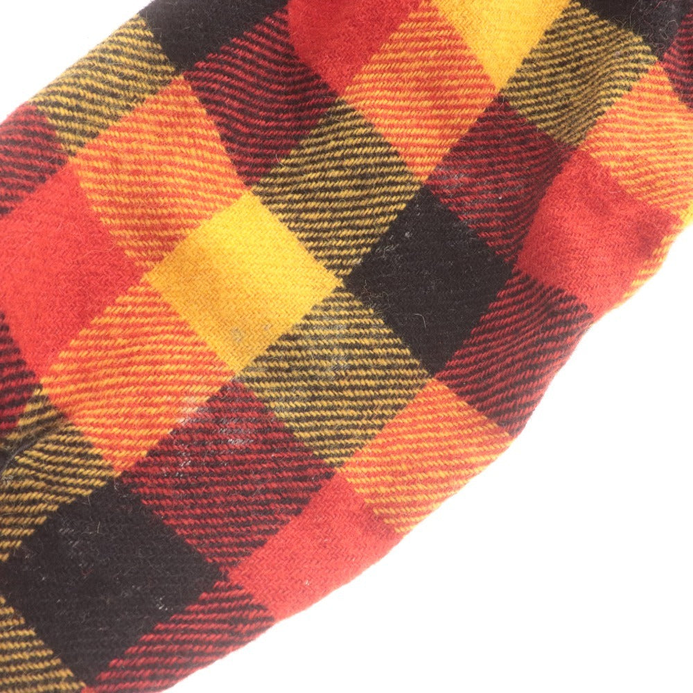 ■ メルトン Melton シャツ 長袖 トップス チェック ジャケット 厚手 USA ヴィンテージ メンズ 15 オレンジ系