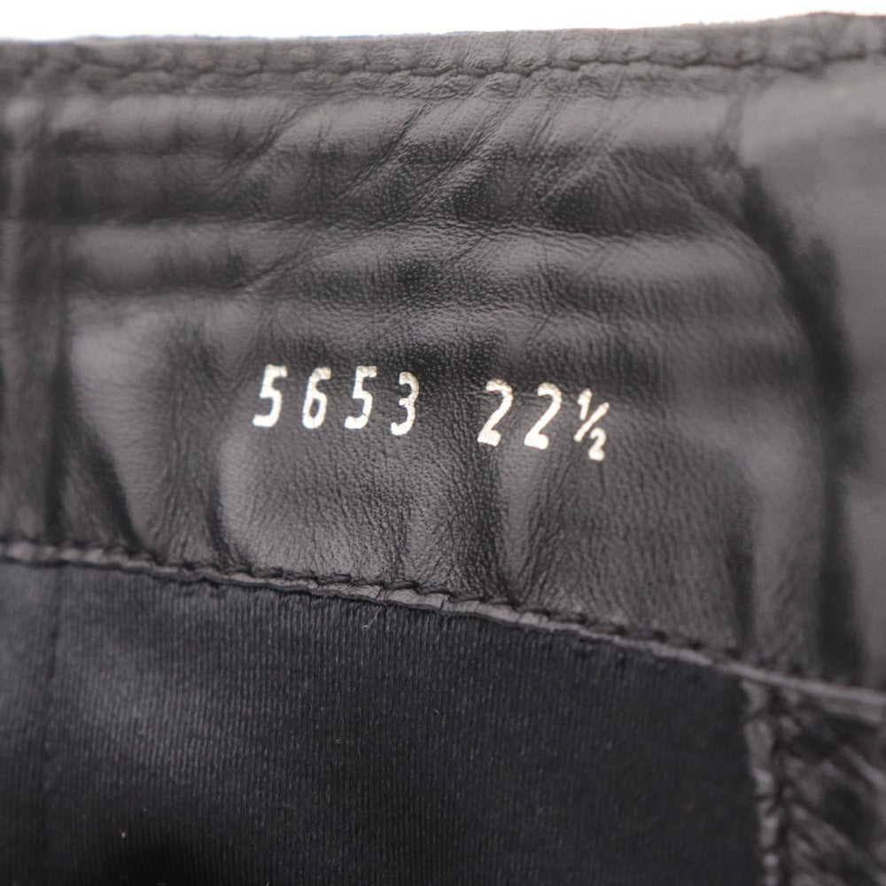 ■ JILL STUART ジルスチュアート ロングブーツ 革靴 スエード ヒール ファスナー 日本製 レディース 22 1/2 ブラック 黒