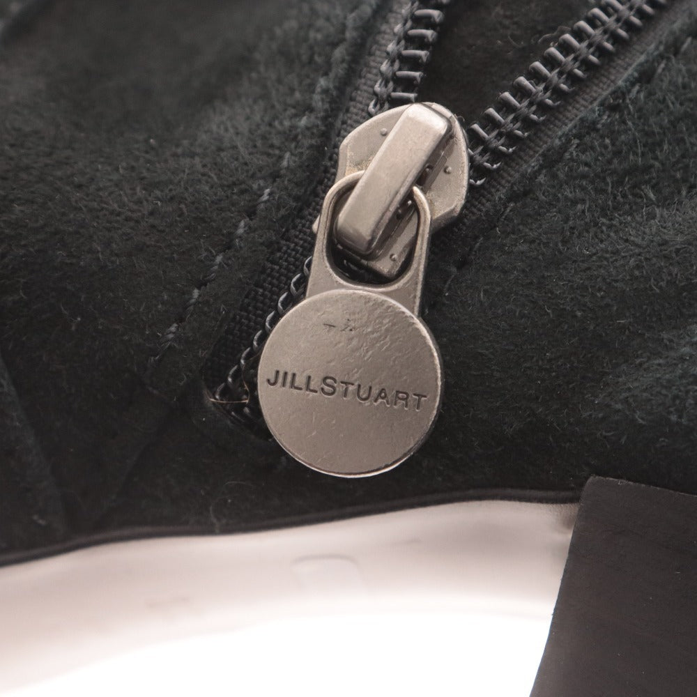 ■ JILL STUART ジルスチュアート ロングブーツ 革靴 スエード ヒール ファスナー 日本製 レディース 22 1/2 ブラック 黒