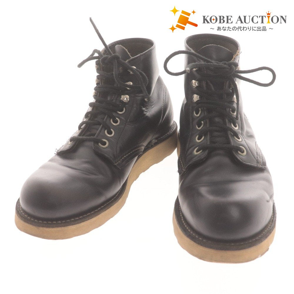 RED WING 8165 Leather Boots, Plain Toe, Made in USA, Women's, Size 23.5cm, Black