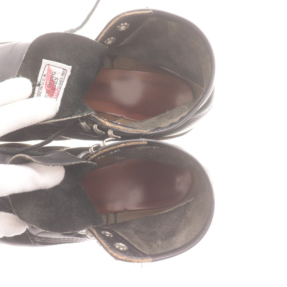 RED WING 8165 Leather Boots, Plain Toe, Made in USA, Women's, Size 23.5cm, Black