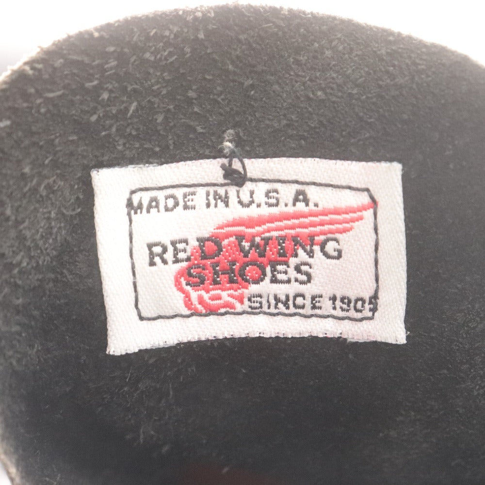 RED WING 8165 Leather Boots, Plain Toe, Made in USA, Women's, Size 23.5cm, Black