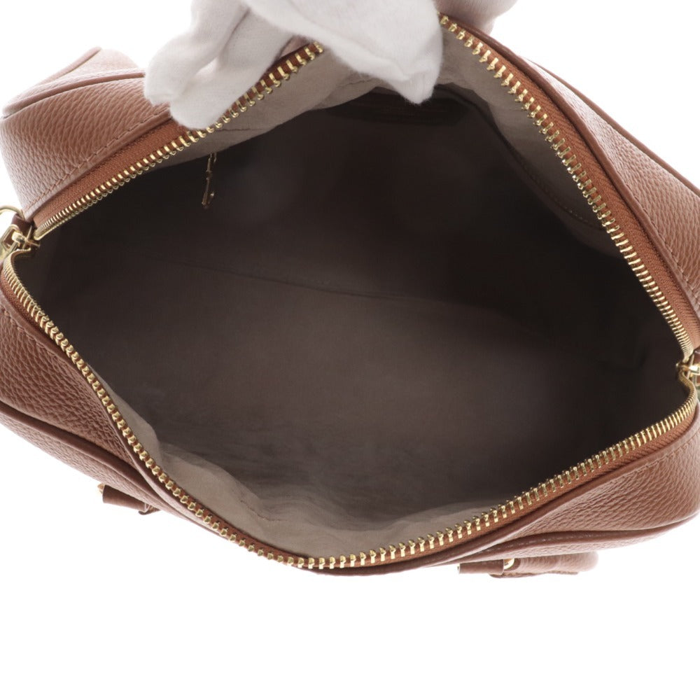 ■ クリスチャンヴィラ ボストンバッグ 鞄 2WAY ショルダー レザー レディース キャメル ブラウン系