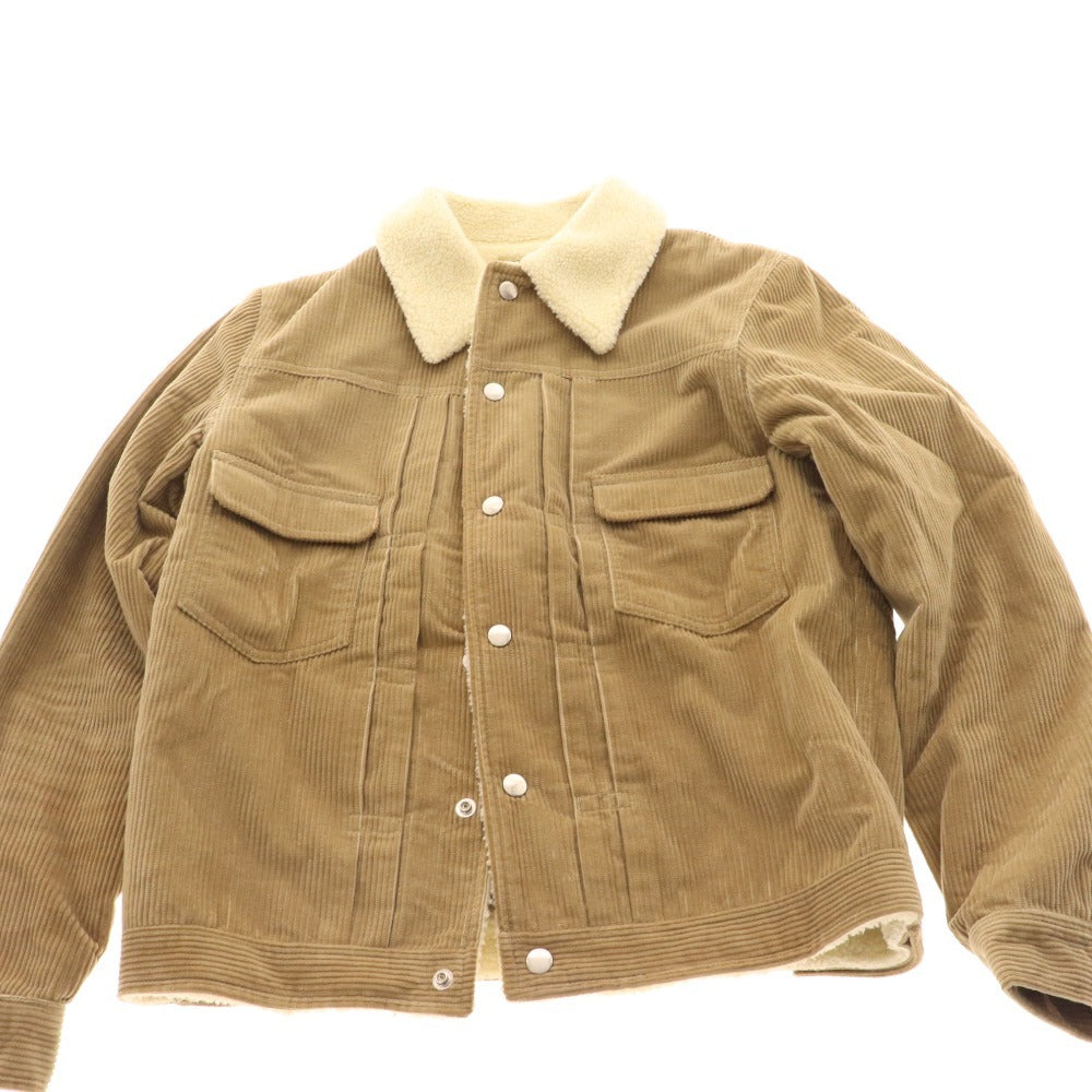 ■ アーペーセー ショートコート アウター コーデュロイ 裏地ボア メンズ XS ベージュ