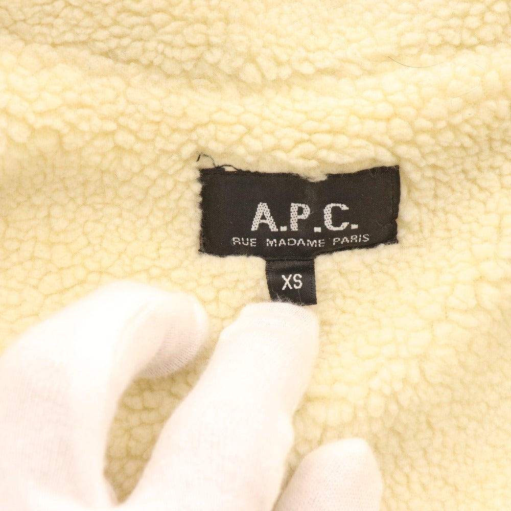 ■ アーペーセー ショートコート アウター コーデュロイ 裏地ボア メンズ XS ベージュ