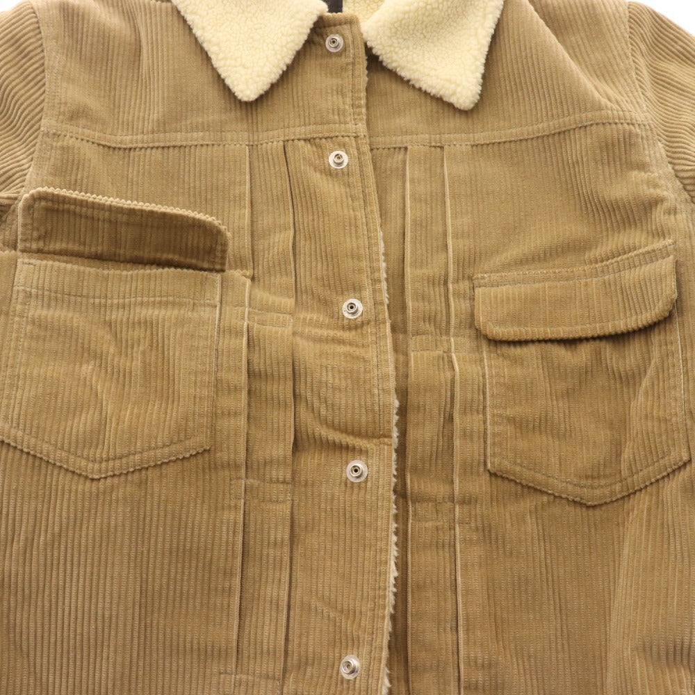 ■ アーペーセー ショートコート アウター コーデュロイ 裏地ボア メンズ XS ベージュ