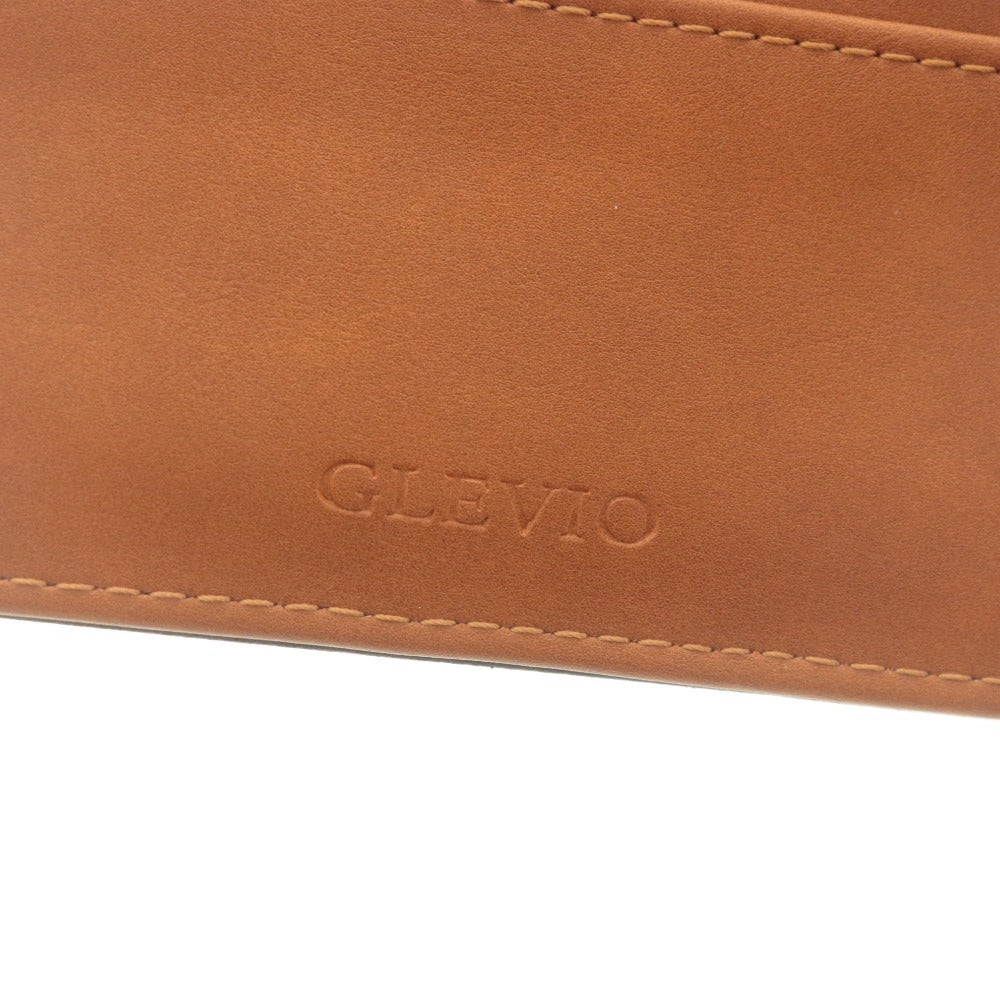 ■ GLEVIO グレヴィオ 二つ折り財布 革レザー 折りたたみ カード 札 小銭入れ メンズ ブラウン系 ブラック 黒 箱付き/品質保証付き 未使用