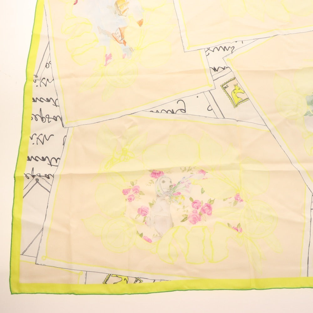 ■ スウォッシュロンドン スカーフ シルク％ レディース イエロー系 付属品付き 未使用