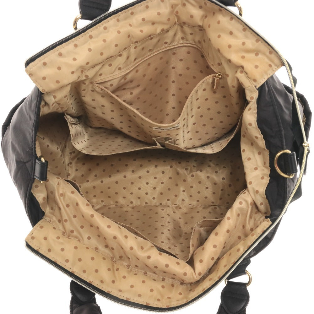 ■ ミキハウス トートバッグ マザーズバッグ 鞄 キルティング 2way レディース ブラック