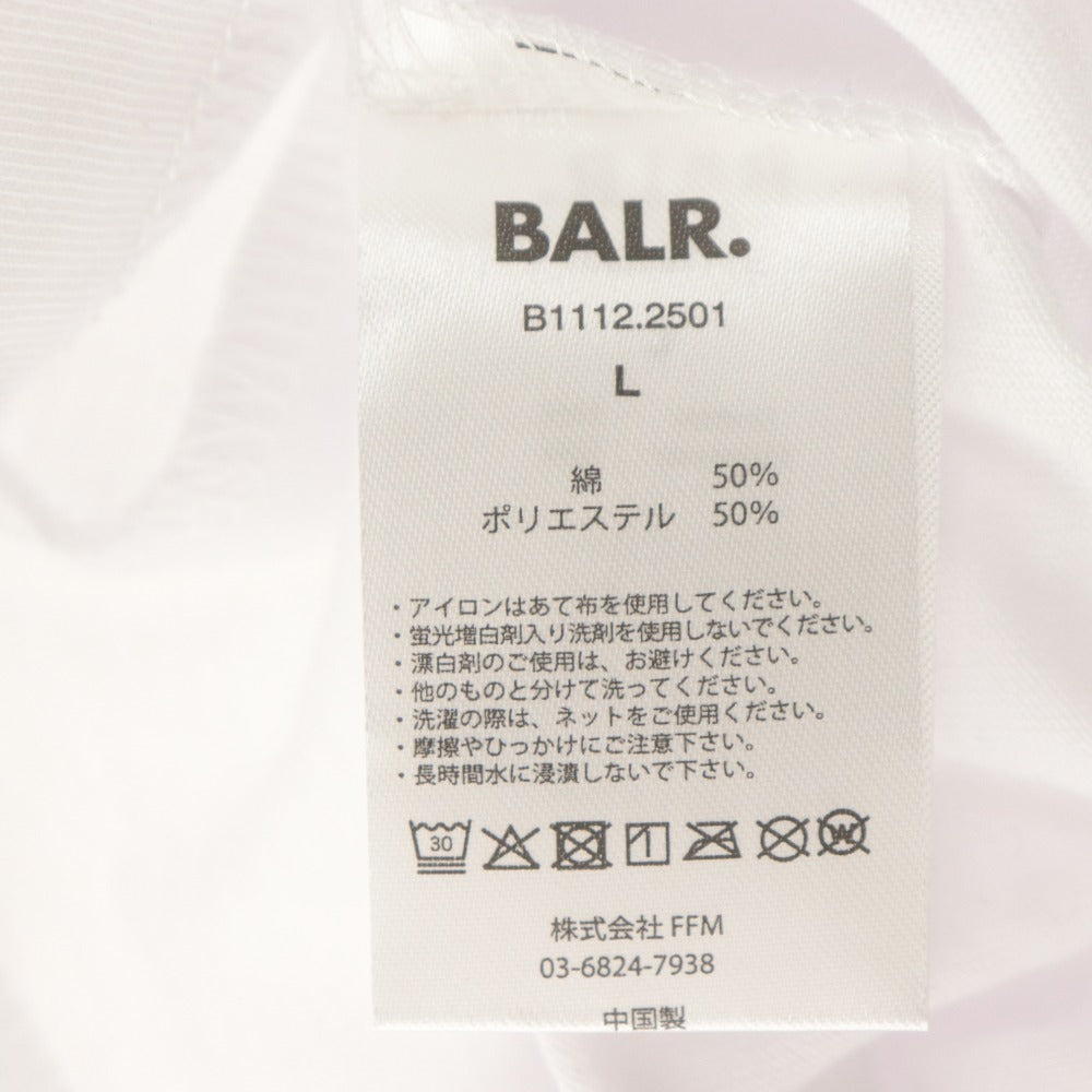■ BALR. ボーラー Tシャツ 半袖トップス JP BRAND T-SHIRT クルーネック ロゴ プリント メンズ L ホワイト タグ付き 未使用