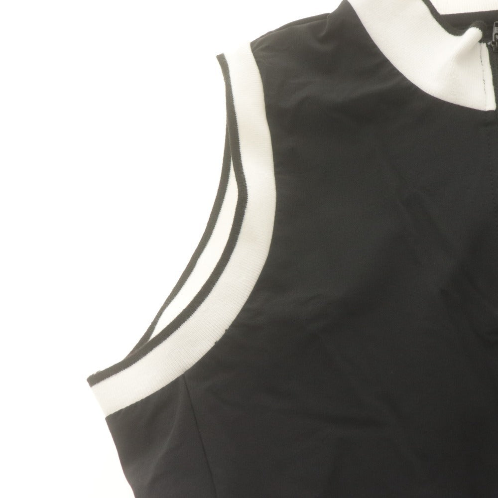 ■ CRONOS BLACK クロノスブラック ワンピース ノースリーブ トップス ハーフジップ ゴルフ レディース 38 （M）ブラック タグ付き 未使用